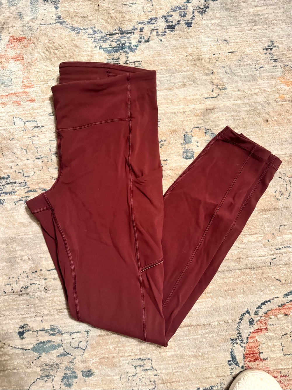 Lululemon Burgundy High-Waist Active Leggings
